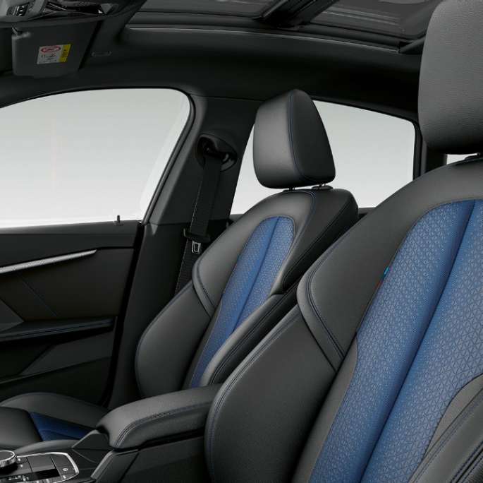 Sportsseter i 'Trigon' Sensatec sort BMW 2-serie Gran Coupé modell M Sport Sportsseter i 'Trigon' Sensatec sort BMW 2-serie Gran Coupé modell M Sport F44 interiør