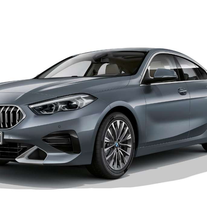 BMW-grill BMW 2-serie Gran Coupé modell Luxury Line BMW-grill BMW 2-serie Gran Coupé modell Luxury Line Storm Bay metallic F44 sett skrått forfra