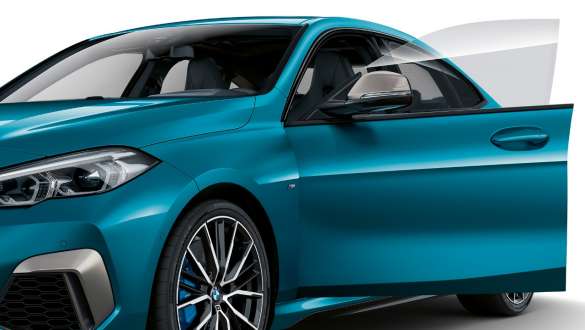 Rammeløse dører BMW 2-serie Gran Coupé Rammeløse dører BMW 2-serie Gran Coupé Snapper Rocks blå metallic F44 eksteriør