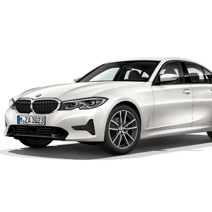 BMW 3-serie Sedan, Modell Sport Line. BMW 3-serie Sedan som Modell Sport Line sett fra siden stående