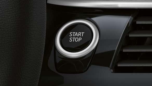 Adaptivt understell BMW 5-serie Sedan G30 Adaptivt understell BMW 5-serie Sedan G30 Facelift 2020 nærbilde Start-/Stopp-knapp