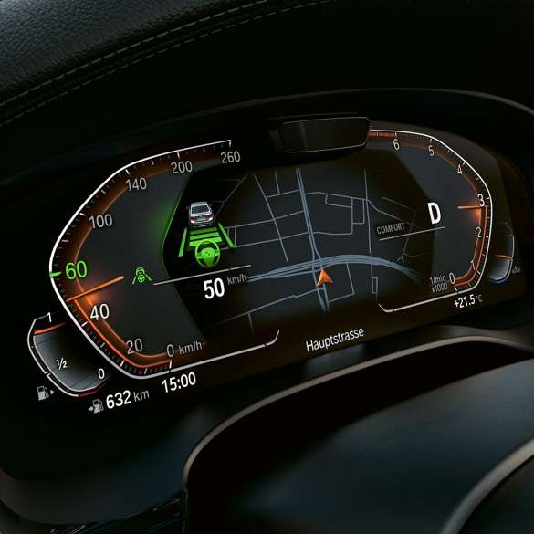 Informasjonsdisplay BMW 5-serie Touring G31 Informasjonsdisplay BMW 5-serie Touring G31 Facelift 2020 sofistogrå nærbilde interiør