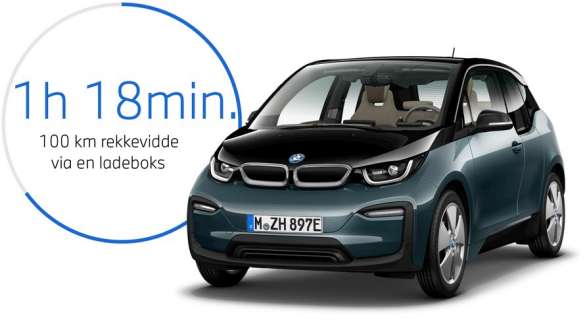 BMW i3 I01 Blue Ridge Mountain metallic med detaljer i frostgrå metallic sett skrått forfra BMW i3 I01 Blue Ridge Mountain metallic med detaljer i frostgrå metallic sett skrått forfra