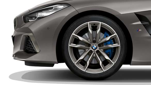 M sportsbremser BMW Z4 M40i G29 M sportsbremser BMW Z4 M40i G29 2019 BMW Individual frostgrå metallic sett fra siden, felger