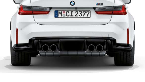 M sportseksosanlegg BMW M3 Competition Sedan G80 2020 BMW M3 Competition Sedan G80 2020 M sportseksosanlegg Sett bakfra