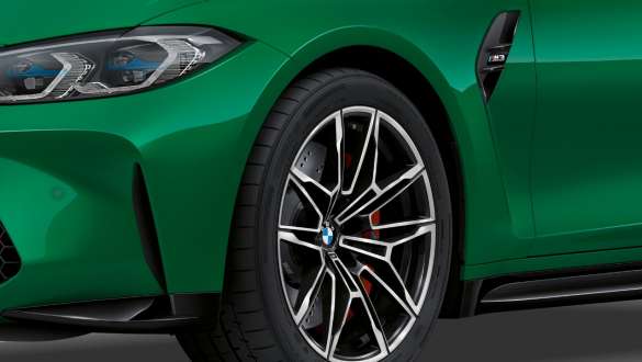 Fremre hjulhus BMW M3 Sedan G80 2020 BMW M3 Sedan G80 2020 Isle of Man grønn Fremre hjulhus Næropptak