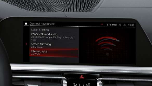 WLAN Hotspot BMW M3 Sedan-modeller G80 G20 BMW M3 Sedan-modeller G80 G20 WLAN Hotspot Control Display Interiør