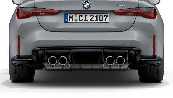 Enderørsdeksler i krom BMW M4 Coupé G82 2020 BMW M4 Coupé G82 2020 enderørsdeksler i krom nærbilde