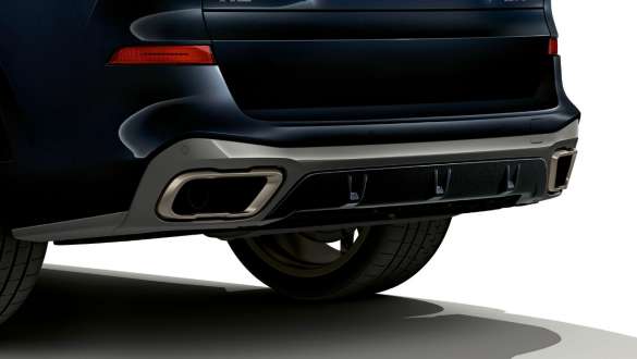 Eksosstusser og hekkdiffusor BMW X5 M50d G05 Eksosstusser og hekkdiffusor BMW X5 M50d karbonsort metallic G05 2018 SUV