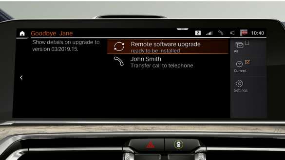 BMW X7 M-modell med Remote Software Upgrade BMW X7 M-modell, Remote Software Upgrade: nærbilde av førerpanelet, G07
