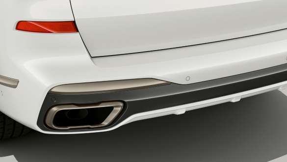 BMW X7 M-modell med M sportseksosanlegg BMW X7 M-modell med M sportseksosanlegg, G07, sett bakfra