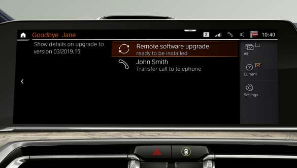 BMW X7 M-modell med Remote Software Upgrade G07 2019 BMW X7 M-modell med Remote Software Upgrade G07 2019 kontrolldisplay
