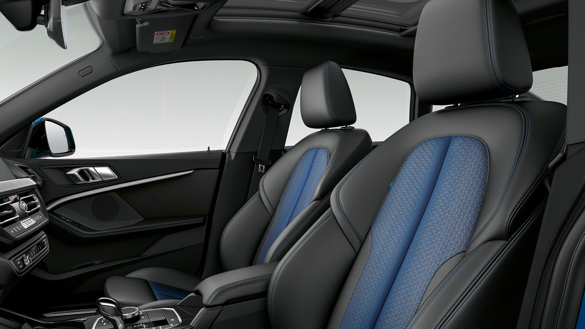 Sportsseter i 'Trigon' Sensatec sort BMW 2-serie Gran Coupé modell M Sport Sportsseter i 'Trigon' Sensatec sort BMW 2-serie Gran Coupé modell M Sport F44 interiør