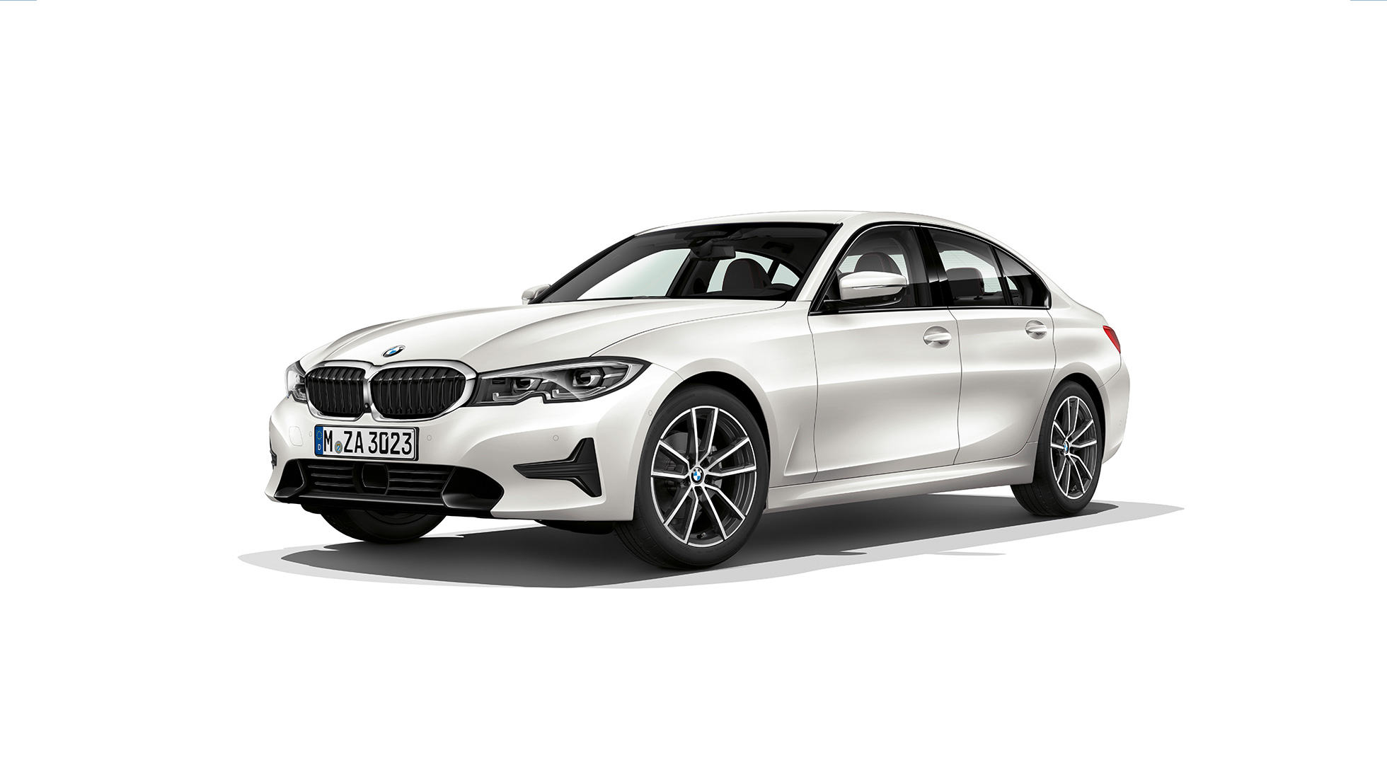 BMW 3-serie Sedan, Modell Sport Line. BMW 3-serie Sedan som Modell Sport Line sett fra siden stående