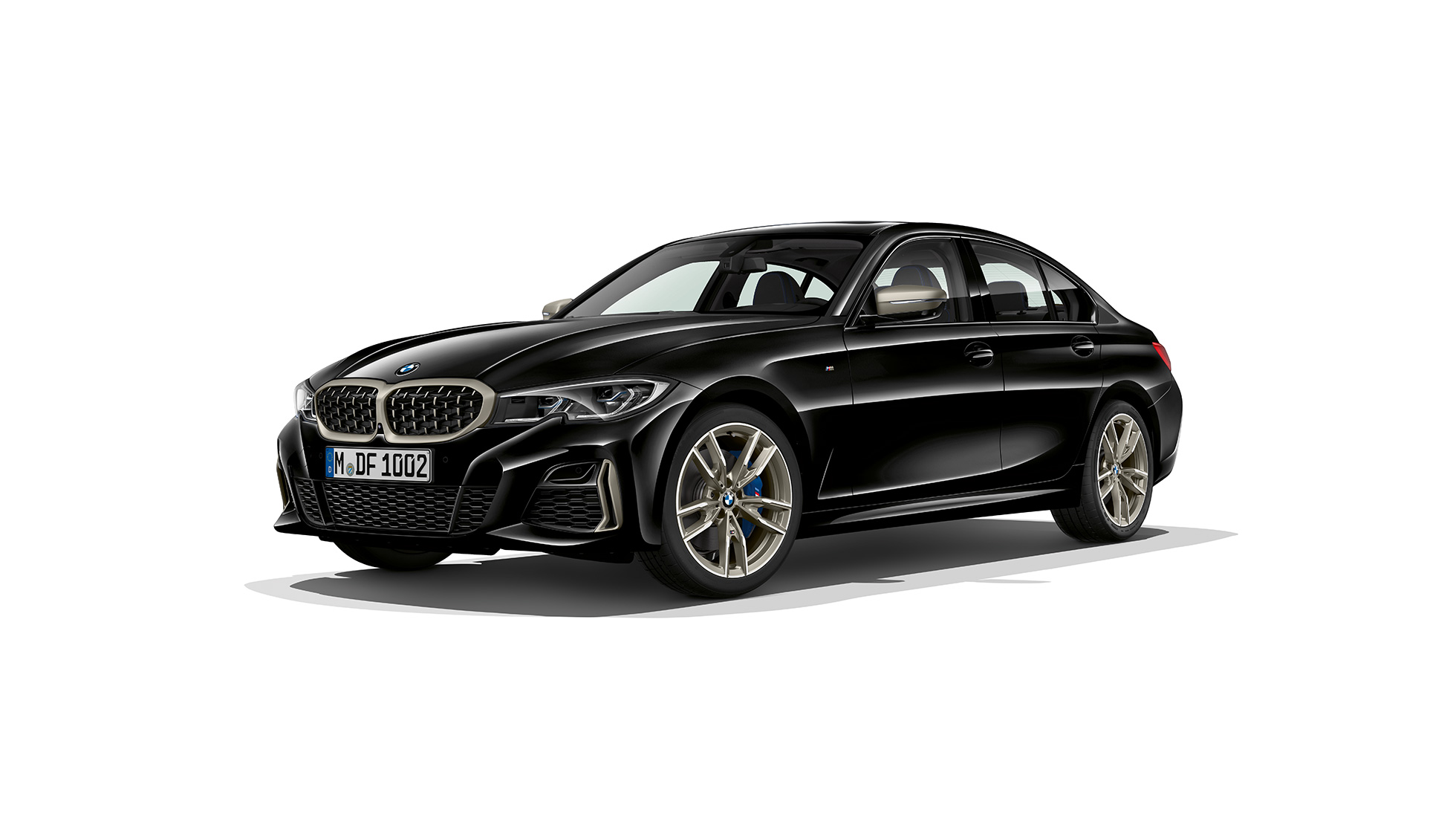 BMW 3-serie Sedan, BMW M340i xDrive. BMW 3-serie Sedan som M340i xDrive sett fra siden stående.