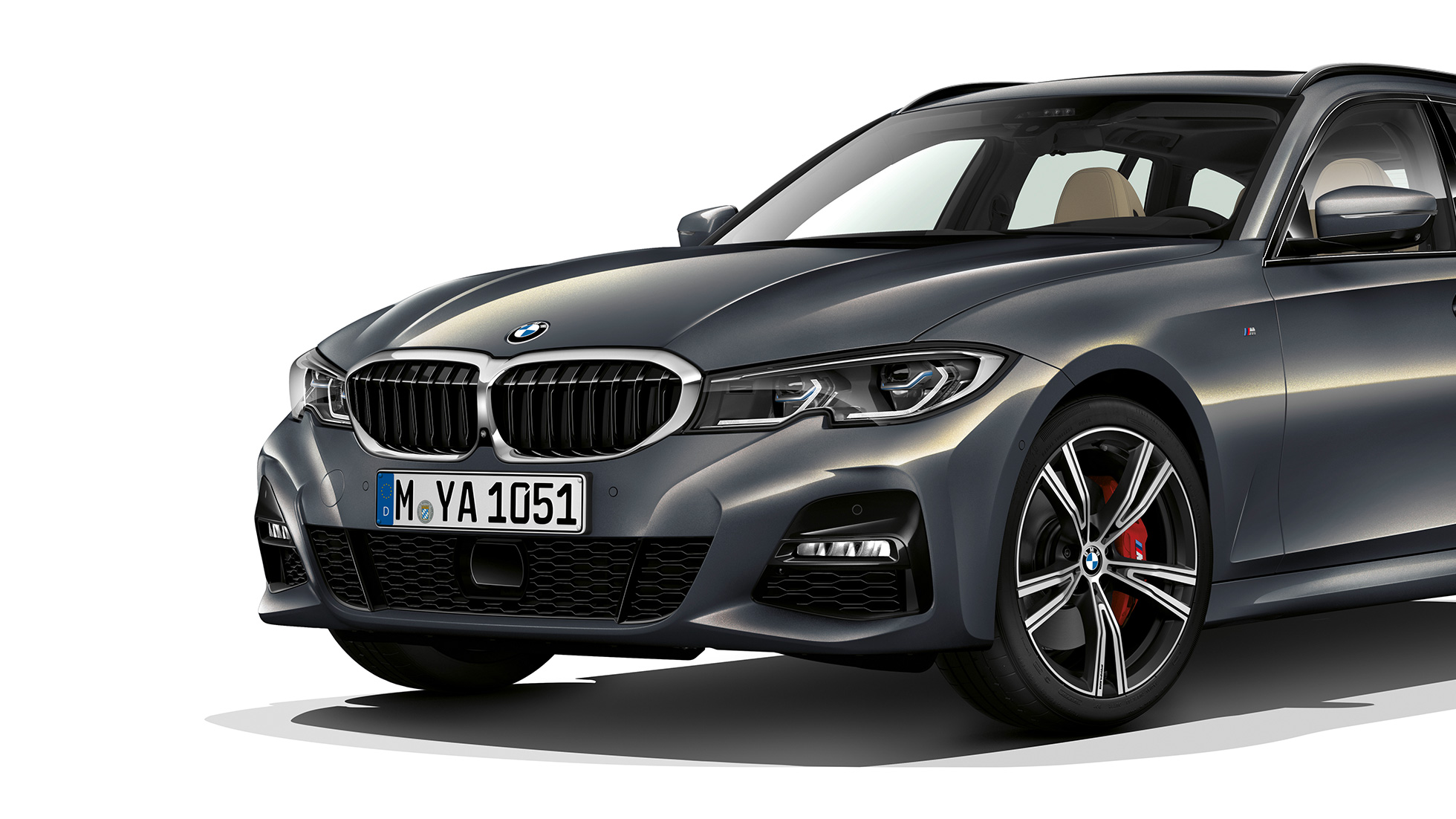 Modell M Sport sett på skrått forfra BMW 3-serie Touring, modell M Sport sett på skrått forfra