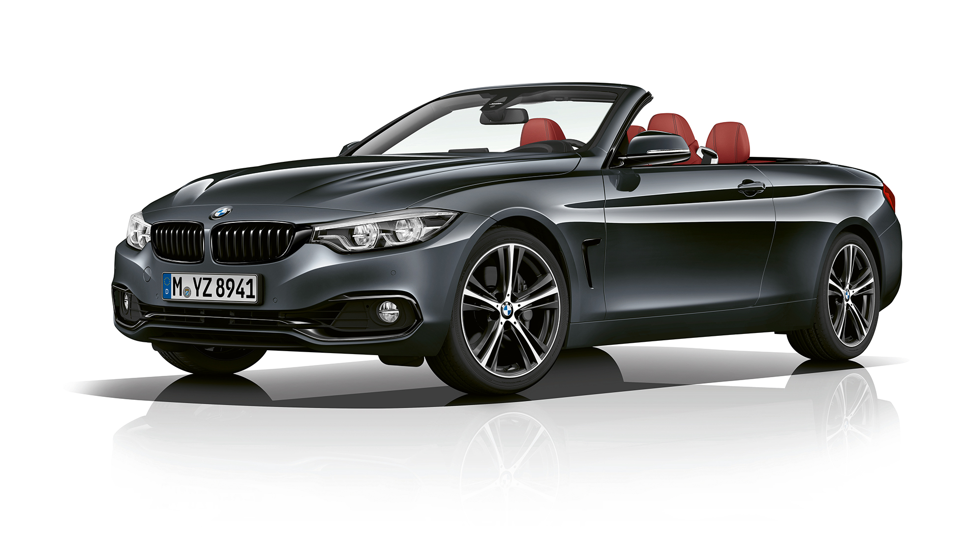 BMW 4-serie Cabriolet, Model Sport Line sett skrått forfra BMW 4-serie Cabriolet, Model Sport Line sett skrått forfra