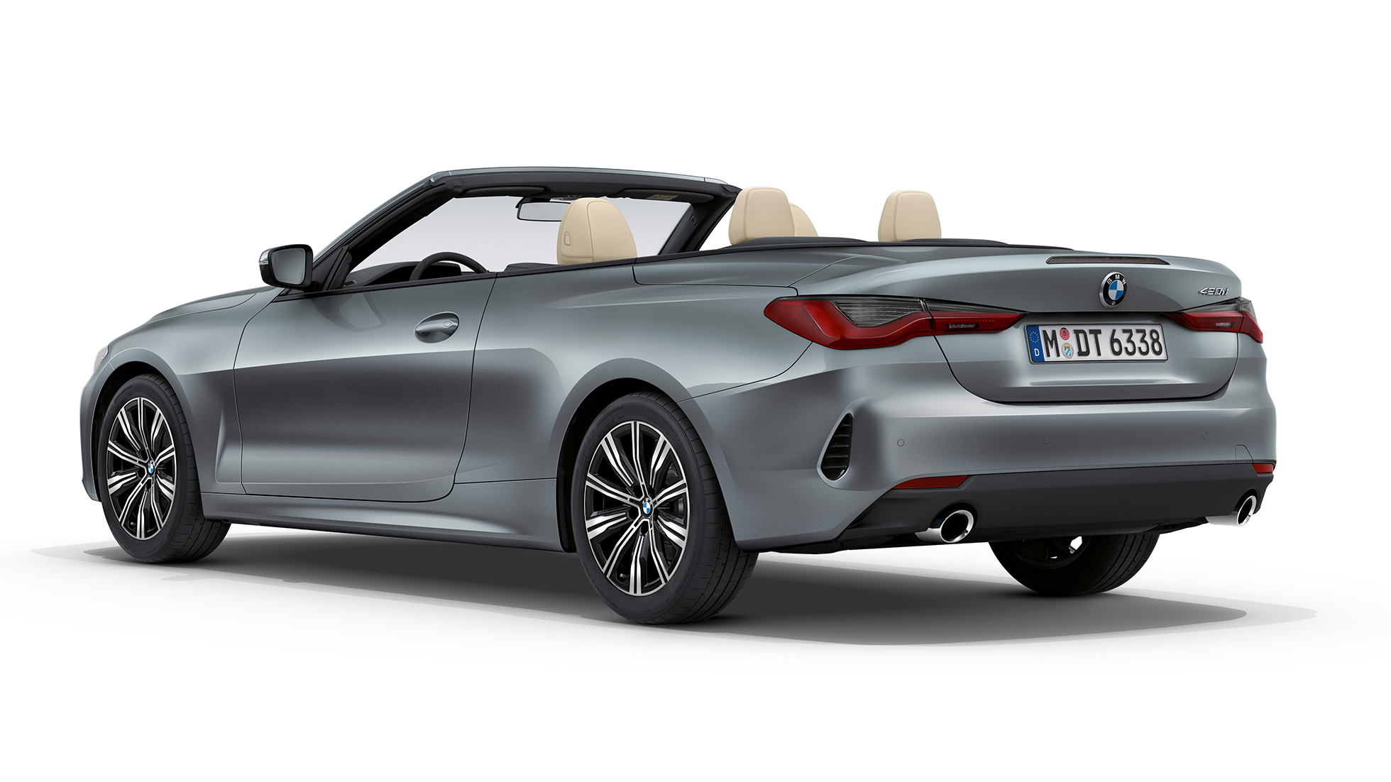 Hekk BMW 4-serie Cabriolet Basisutstyr G23 2020 BMW 4-serie Cabriolet G23 2020 Basisutstyr Sanremo grønn metallic Sett skrått bakfra