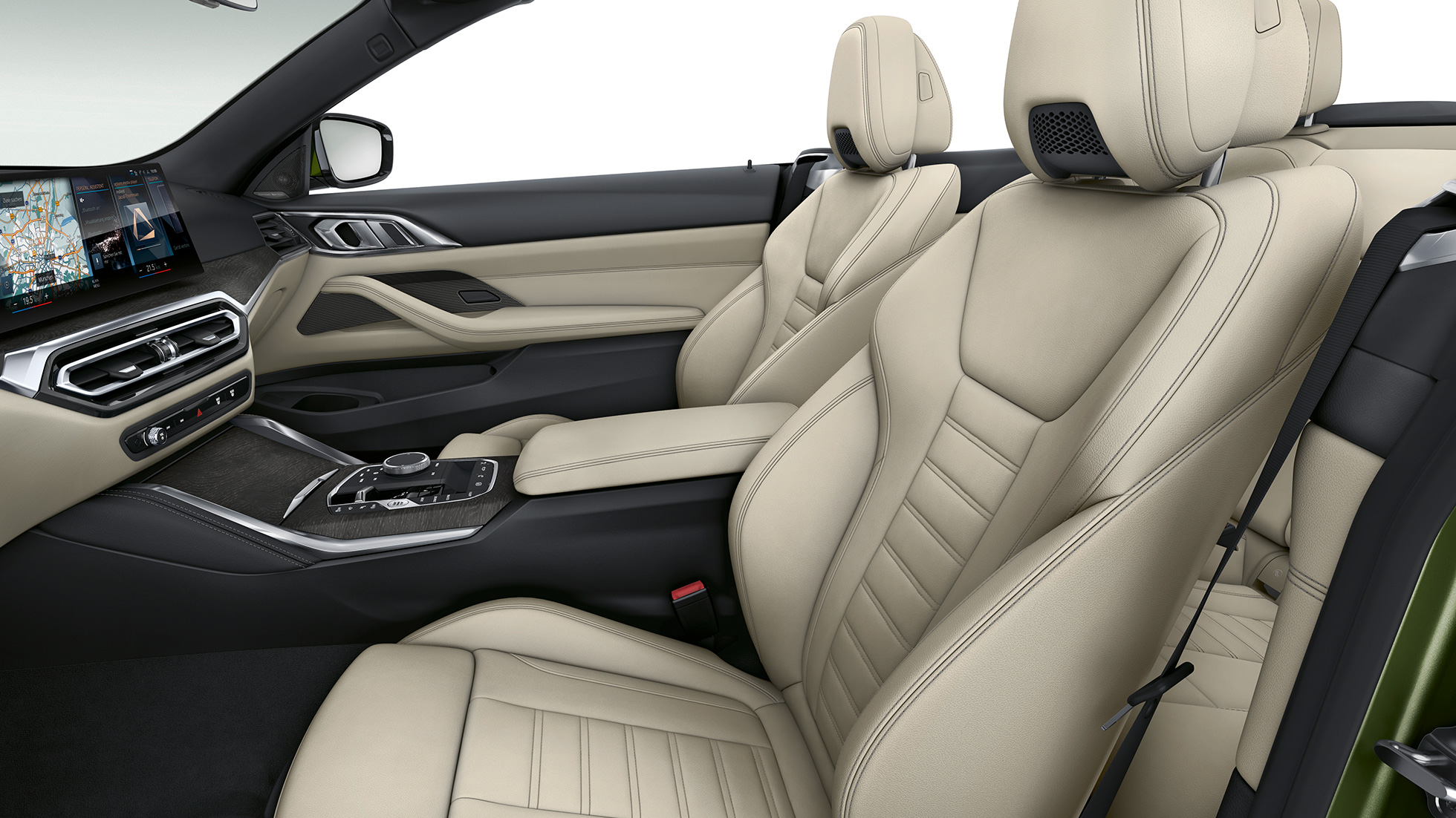 Sportsseter BMW 4-serie Cabriolet Modell M Sport G23 2020 Sportsseter med setetrekk i eksklusivt skinn BMW 4-serie G23 2020 Modell M Sport Interiør