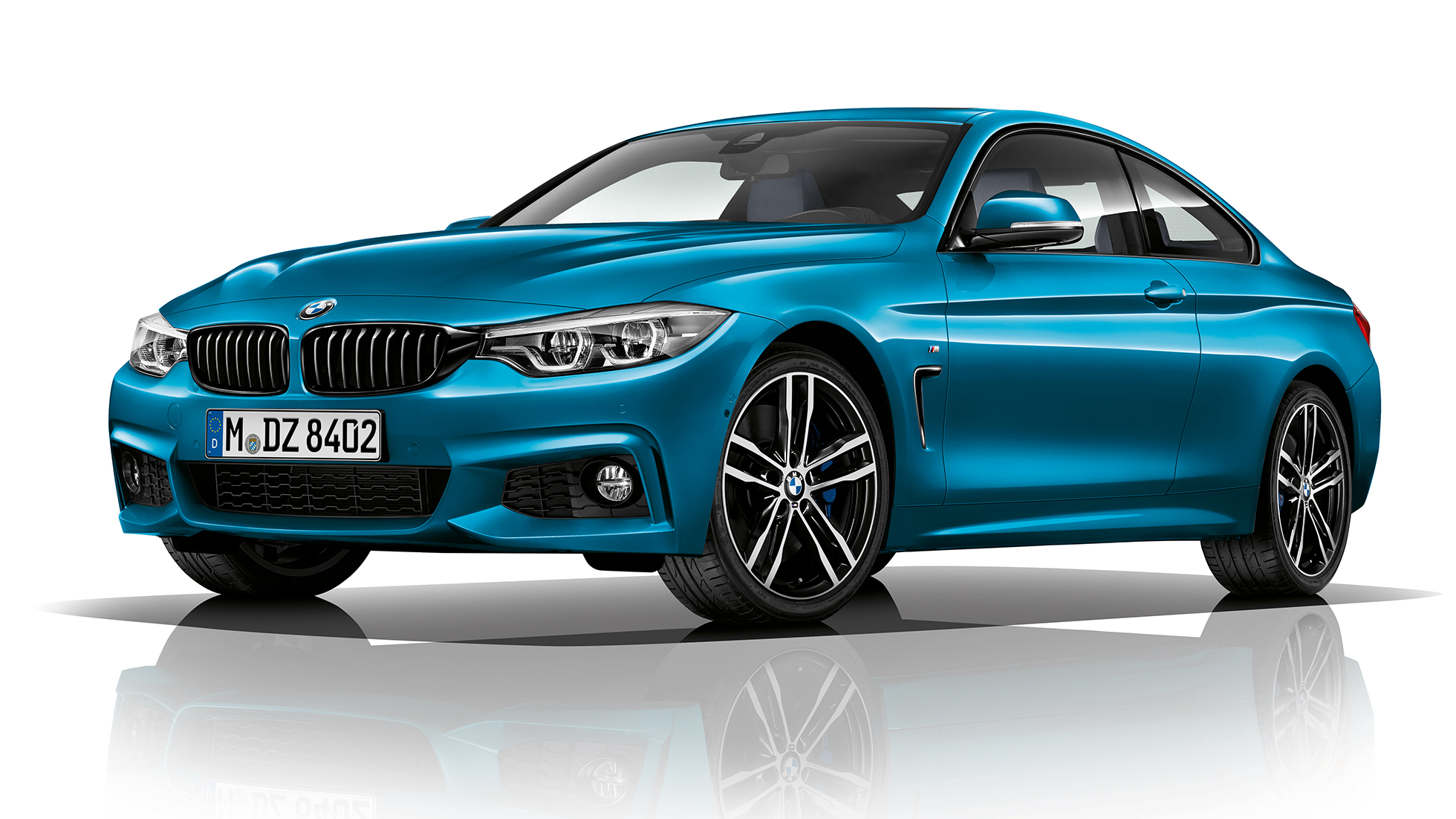 BMW 4-serie Coupé, Model M Sport sett skrått forfra BMW 4-serie Coupé, Model M Sport sett skrått forfra