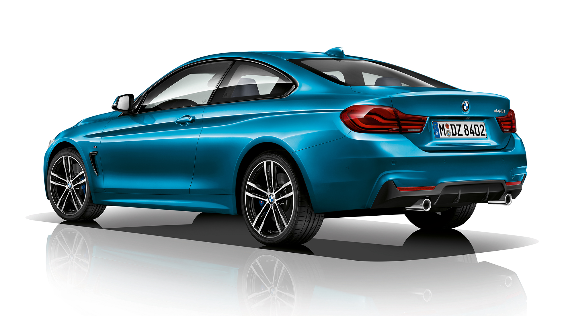 BMW 4-serie Coupé, Model M Sport sett skrått bakfra BMW 4-serie Coupé, Model M Sport sett skrått bakfra
