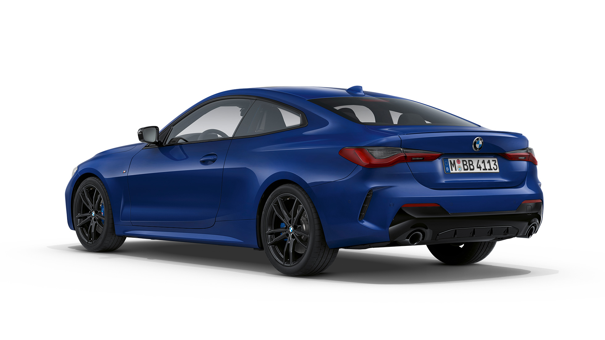 Hekk BMW 4-serie Coupé M Sportspakke G22 2020 BMW 4-serie Coupé G22 2020 M Sportspakke Arctic Race blå metallic - Sett skrått bakfra