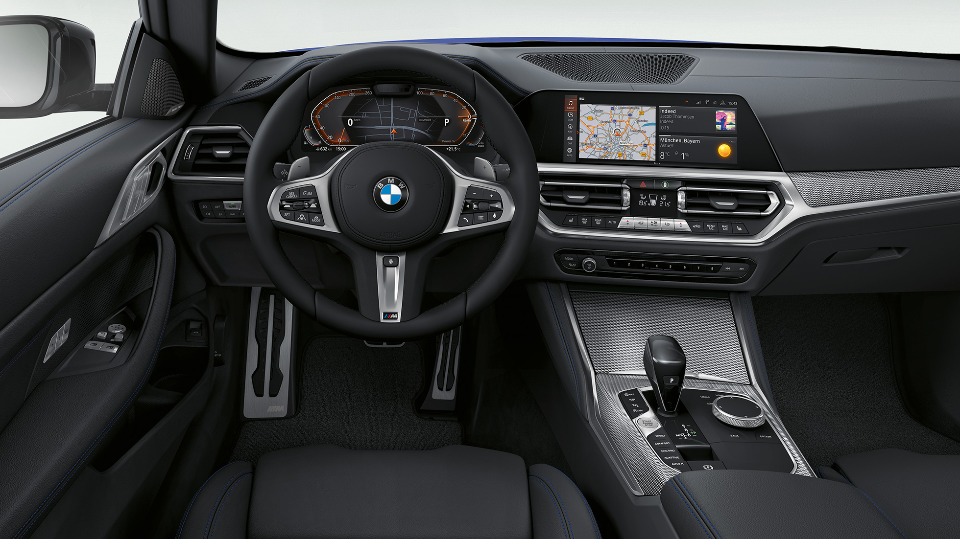 Setetrekk BMW 4-serie Coupé M Sportspakke G22 2020 Setetrekk i eksklusivt skinn BMW 4-serie Coupé G22 2020 M Sportspakke Innvendig kupé
