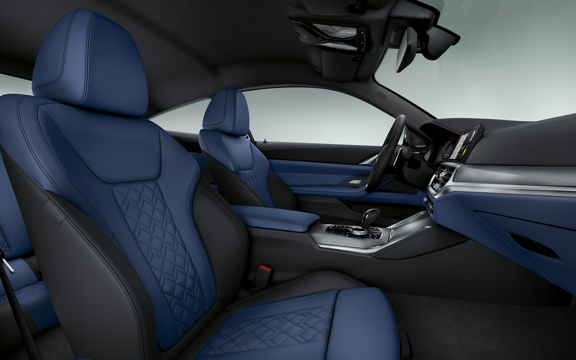 BMW Individual utvidet skinninteriør i 'Merino' fjordblått/sort BMW 4-serie Coupé Individual 2020 G22 BMW Individual utvidet skinninteriør i 'Merino' fjordblått/sort BMW 4-serie Coupé Individual 2020 G22