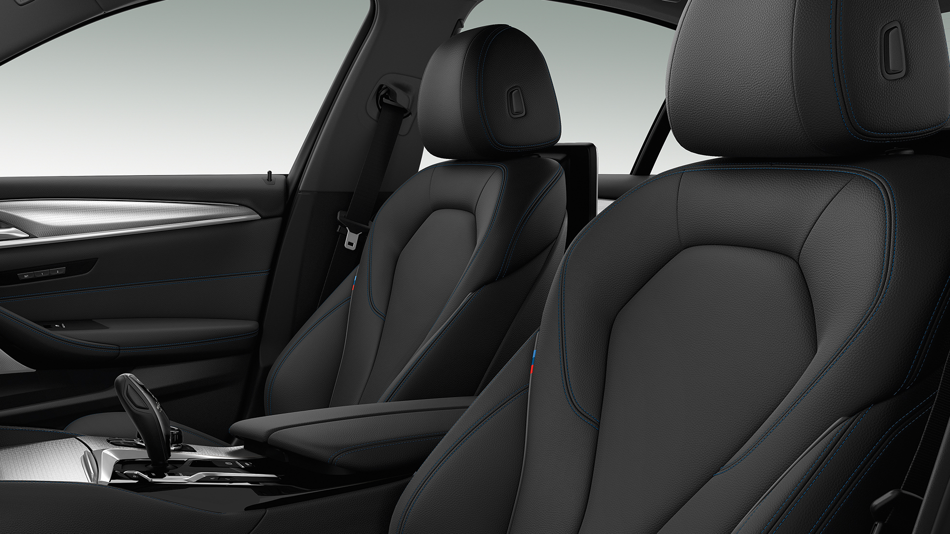 M Sportspakke Setetrekk BMW 5-serie sedan 540i sedan M Sportspakke BMW 5-serie sedan 540i sedan G30 Middelhavsblå metallic Setetrekk