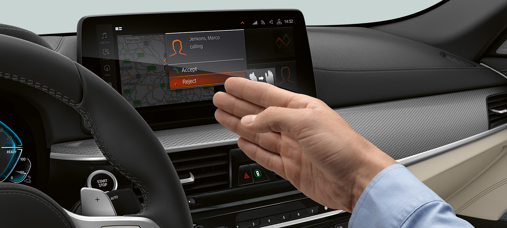 Teknologi BMW 5-serie Sedan G30 Informasjonsdisplay BMW 5-serie Sedan G30 Facelift 2020 interiør førerplass