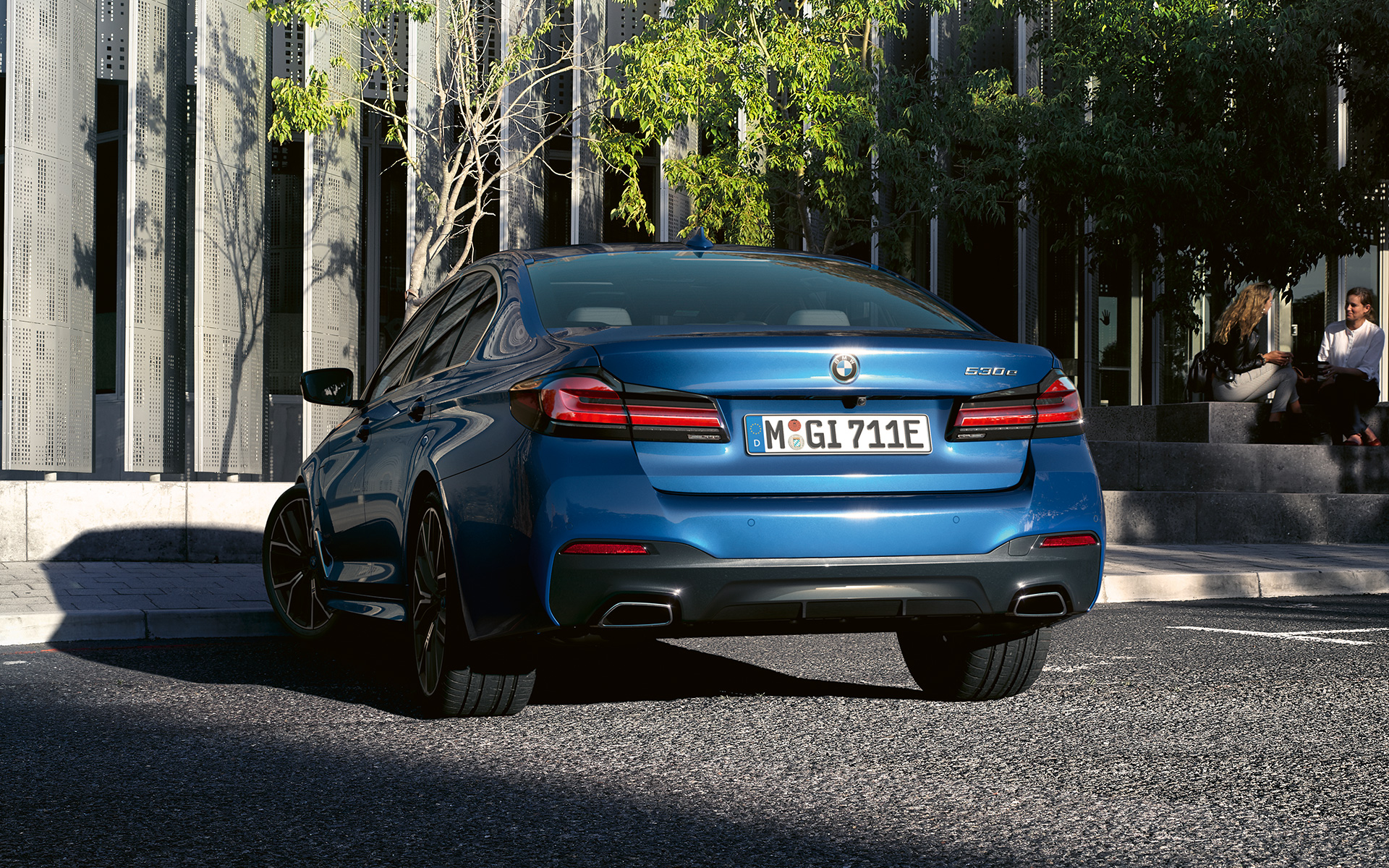 Baklys i 3-D-Form BMW 5-serie Sedan G30 Baklys i 3-D-Form BMW 5-serie Sedan G30 Facelift 2020 phytonicblå nærbilde hekk