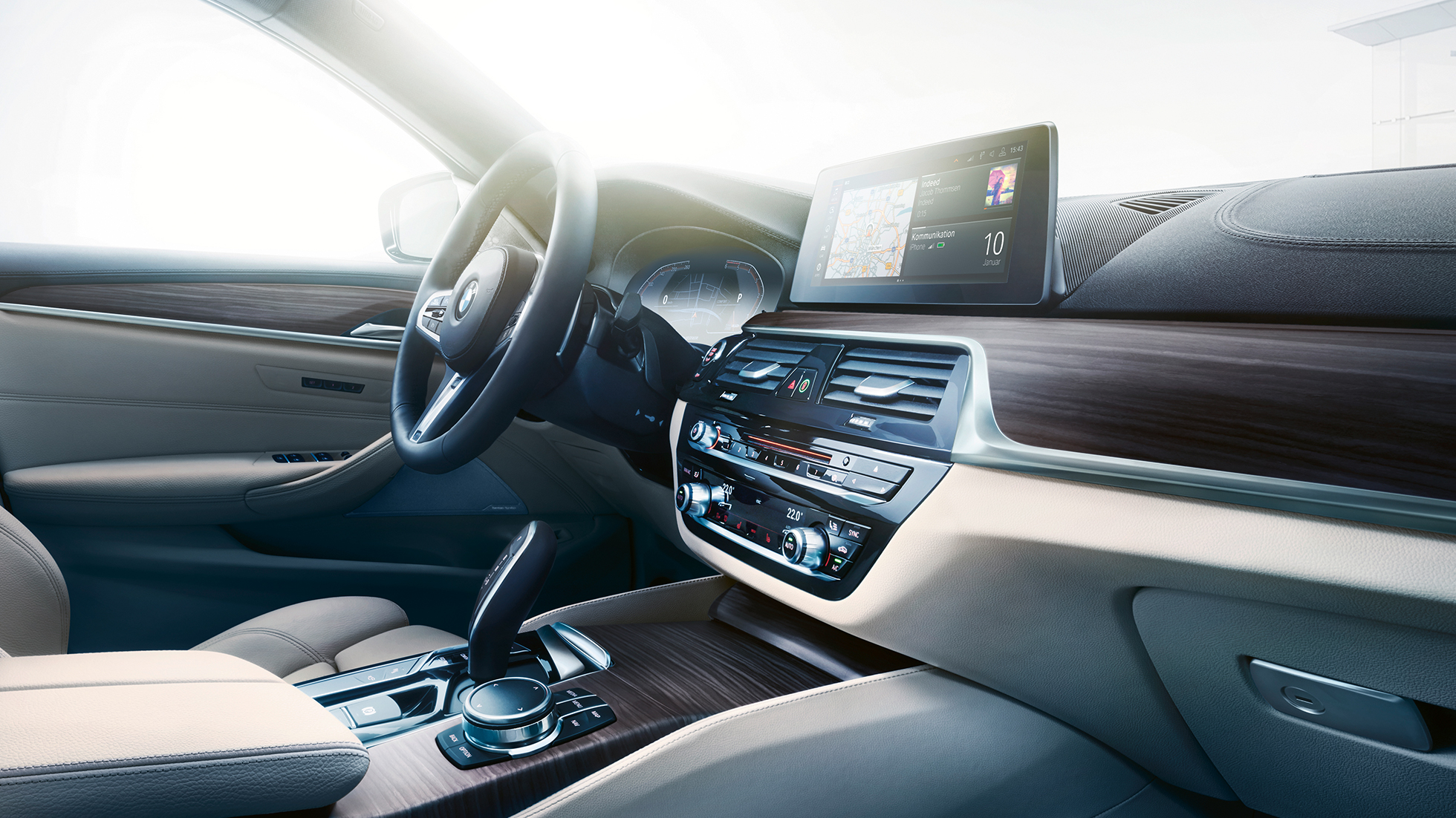 Assistentsystemer BMW 5-serie Touring Assistentsystemer BMW 5-serie Touring 530d xDrive Touring G31 Middelhavsblå metallic cockpit