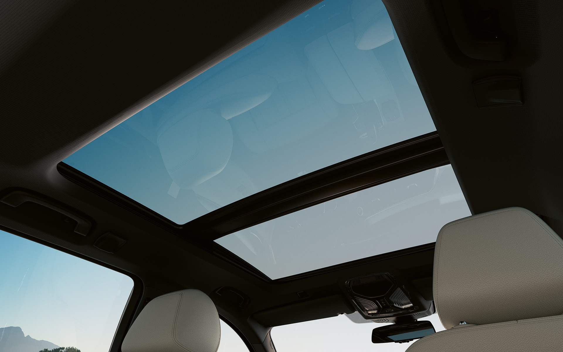 Panoramatak i glass BMW 5-serie Touring G31 LCI Panoramatak i glass lukket BMW 5-serie Touring G31 Facelift 2020 interiør