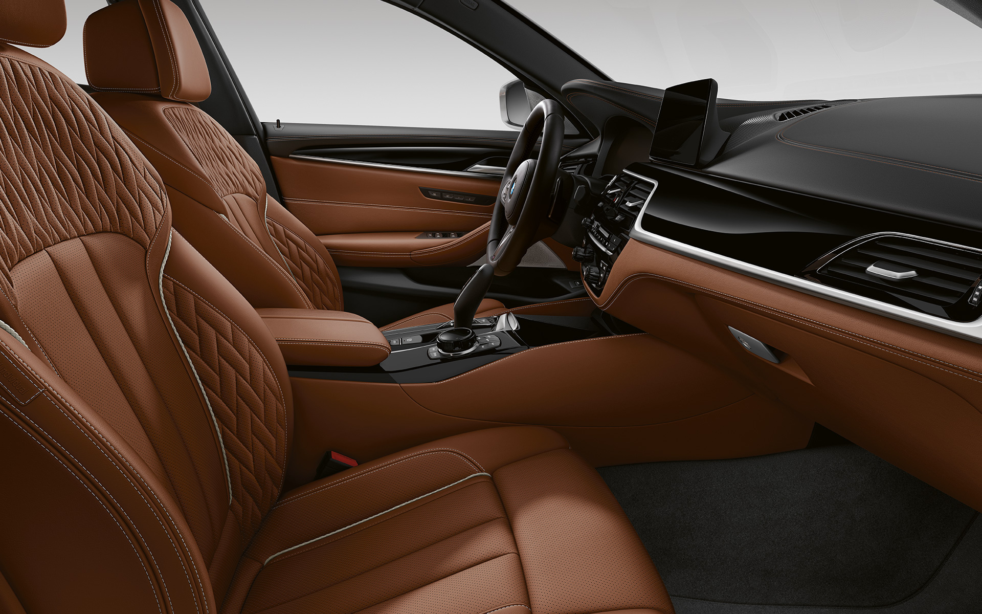 BMW 5-serie Touring G31 LCI innvendig utstyr i BMW Individual helskinninteriør i merinoskinn | trøffelfarge BMW 5-serie Touring G31 Facelift 2020 innvendig utstyr i BMW Individual helskinninteriør i merinoskinn | trøffelfarge