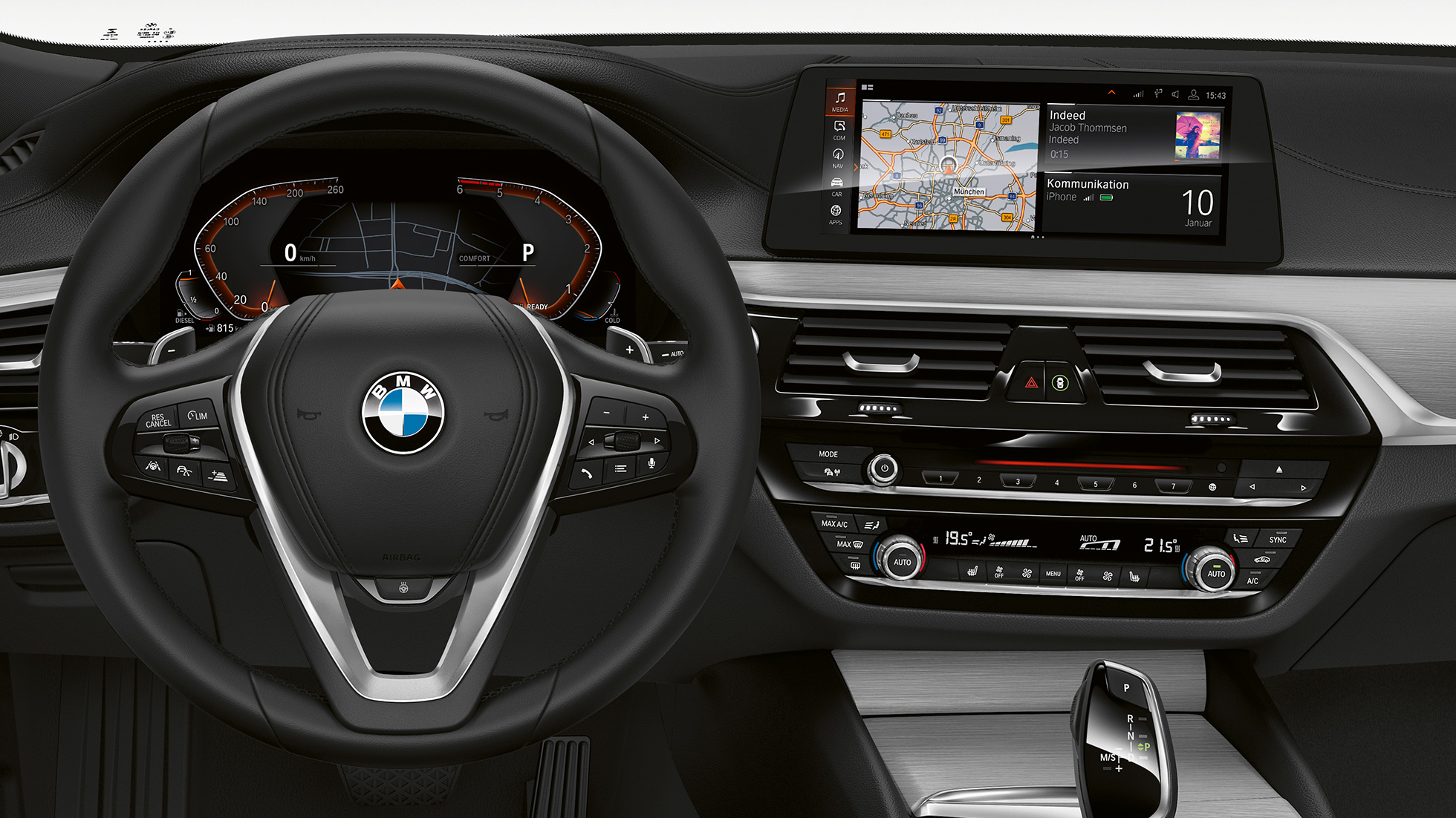 BMW 6-serie Gran Turismo G32 Sport Line cockpit Interiørlister i høyglanset sort BMW 6-serie Gran Turismo G32 2017 Sport Line cockpit
