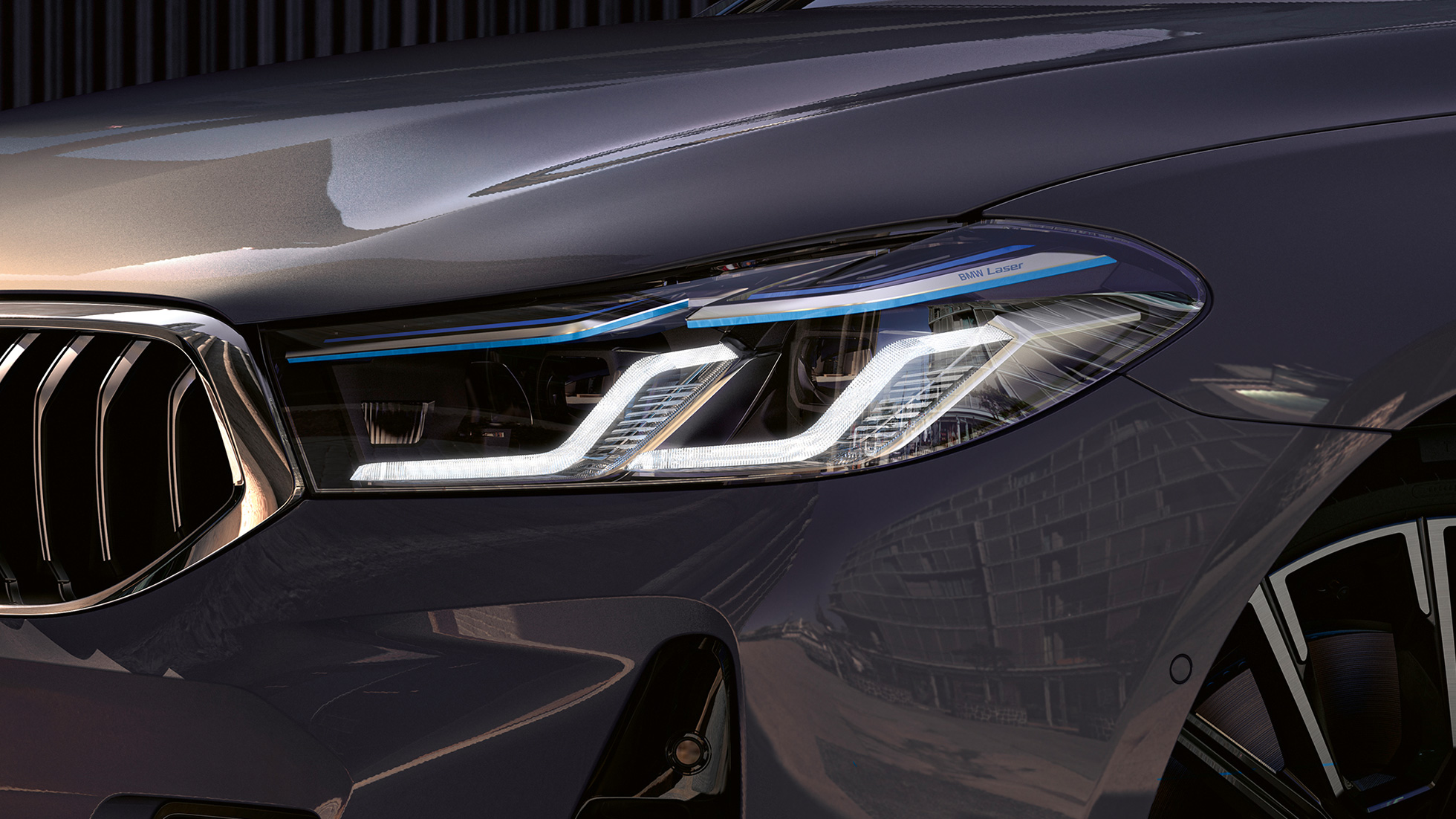 BMW Laserlys BMW 6-serie Gran Turismo G32 2020 BMW laserlys BMW 6-serie Gran Turismo 640i xDrive G32 2020 berninagrå nærbilde front