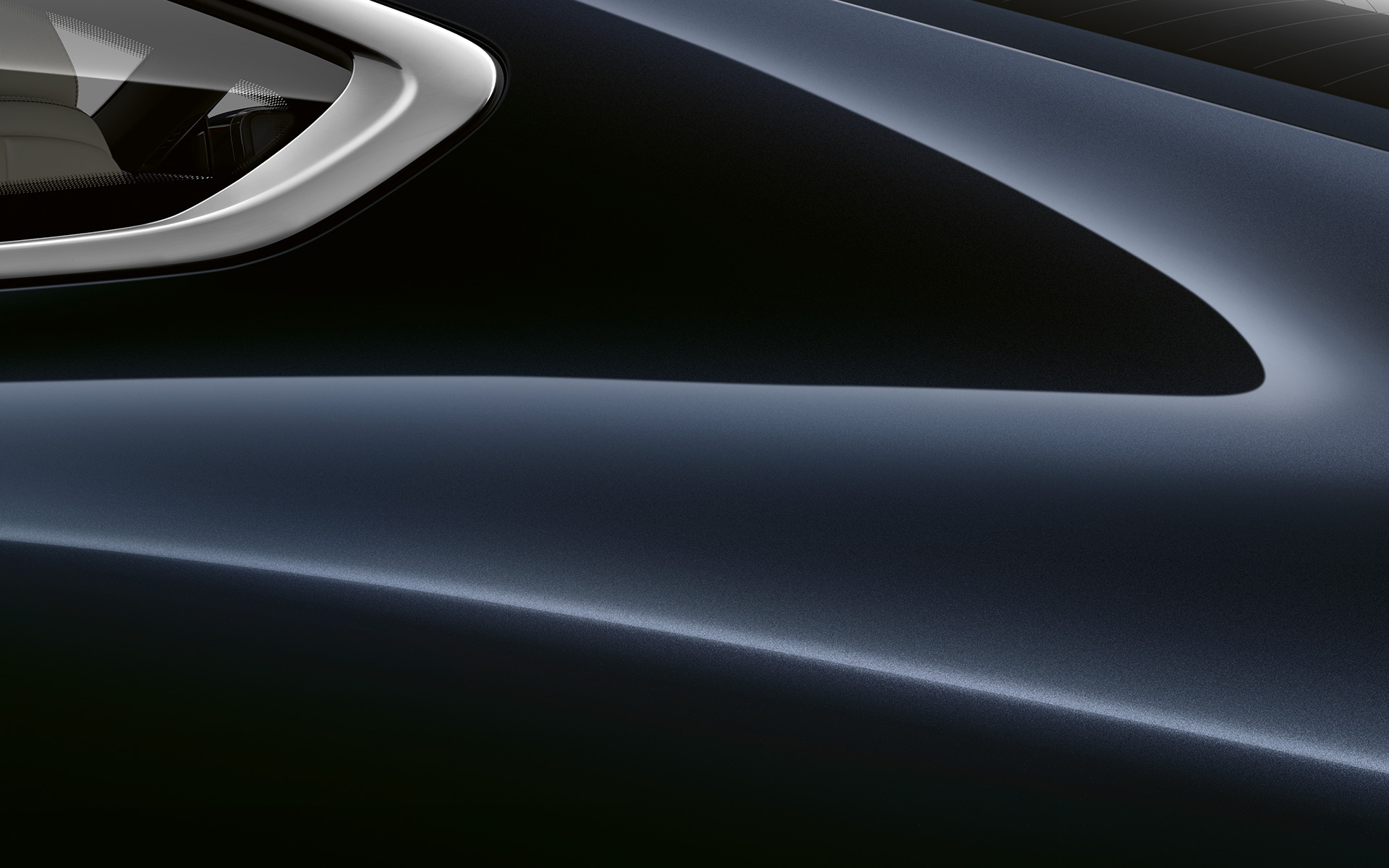 Nærbilde av C-stolpen på BMW 8-serie Coupé Nærbilde av C-stolpen på BMW 8-serie Coupé i karbonsort metallic.