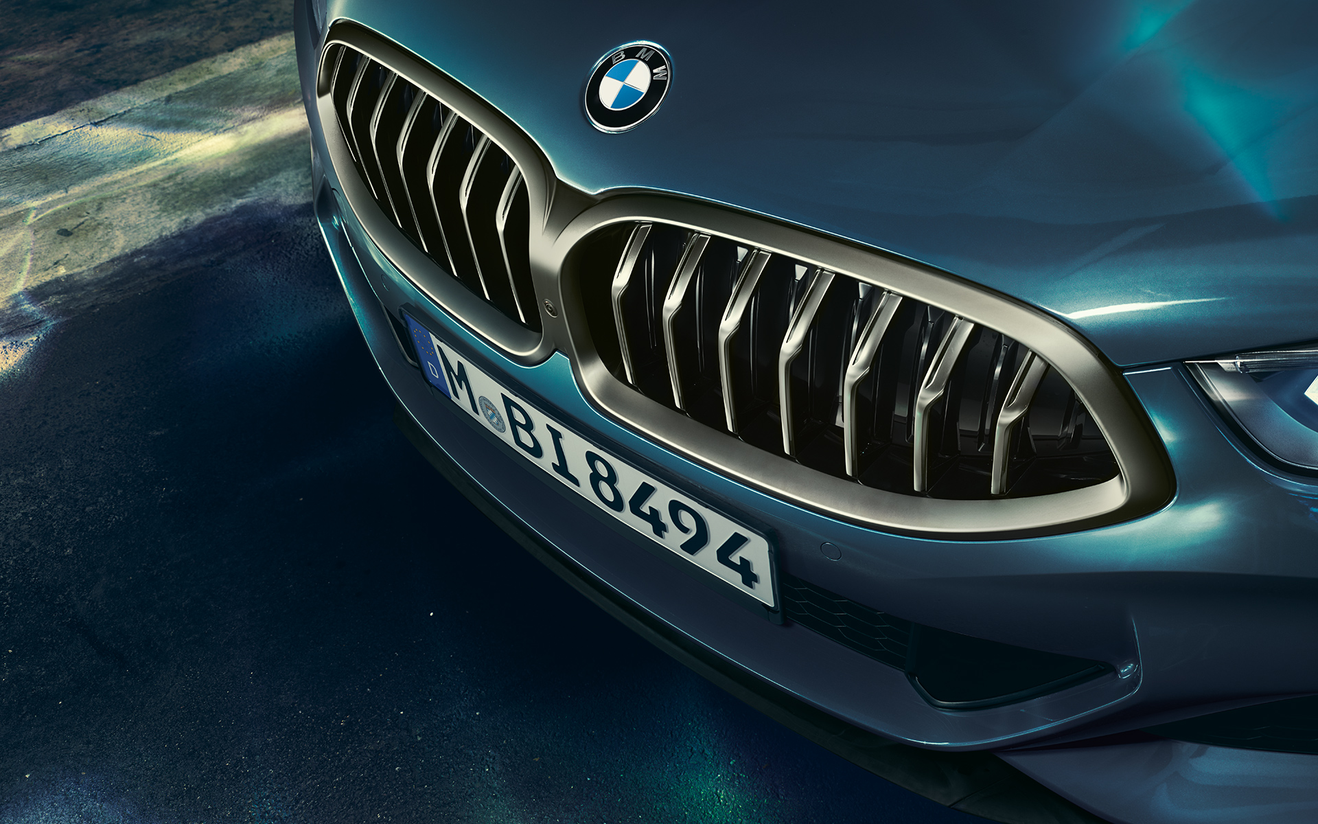 Front på BMW 8-serie Coupé Nærbilde av fronten på BMW 8-serie Coupé.