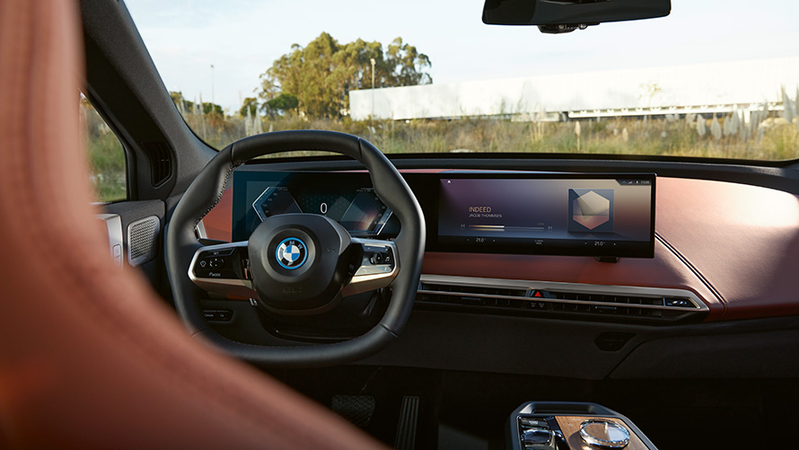 BMW iX i20 elektrisk SUV BMW iDrive BMW iX i20 2021 elektrisk SUV BMW iDrive multikontroller kupé Suite Cockpit