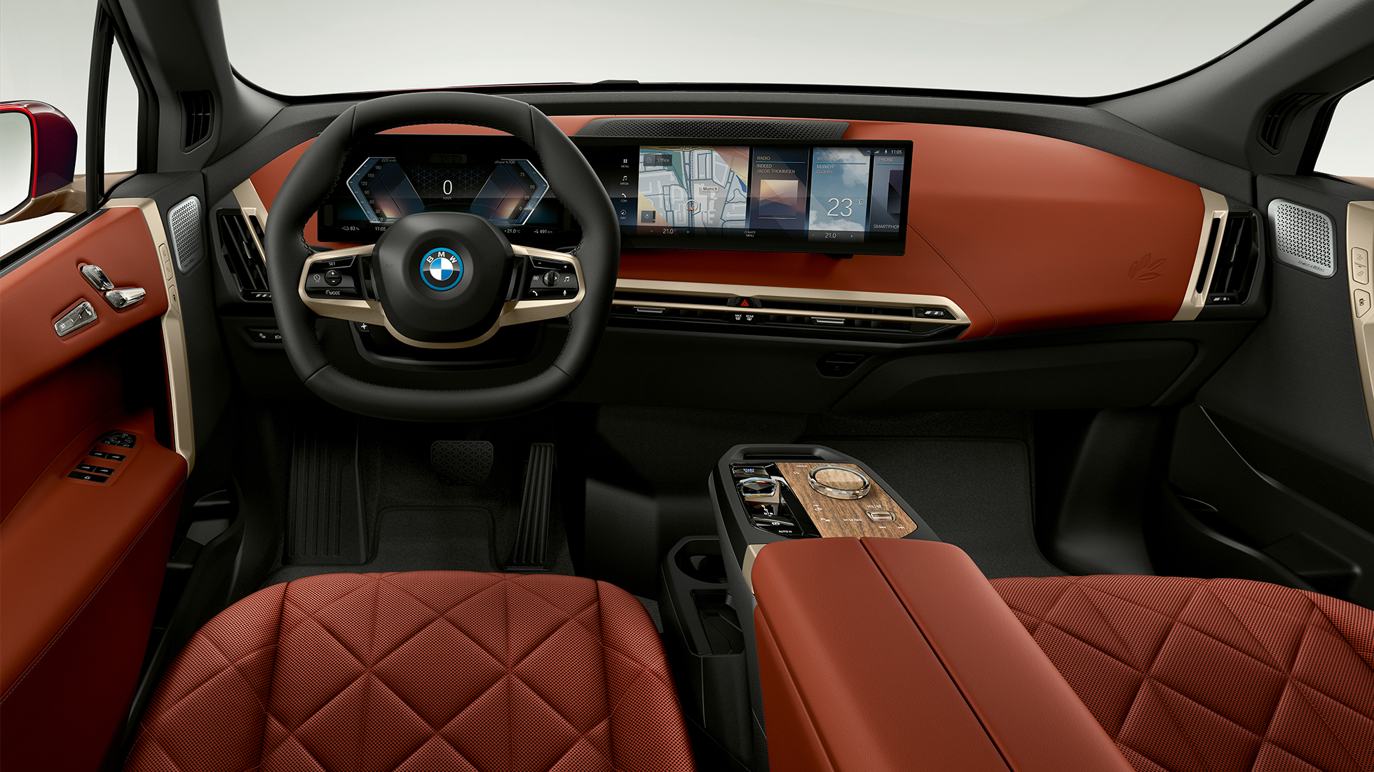 BMW iX førerplass BMW iX i20 førerplass interiørdesign Suite Castanea