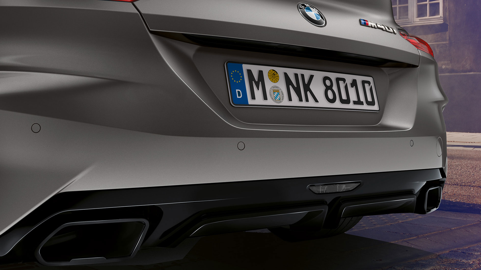 Enderørsdeksler BMW Z4 M40i Enderørsdeksler BMW Z4 Roadster M40i G29 2019 BMW Individual frostgrå metallic næropptak