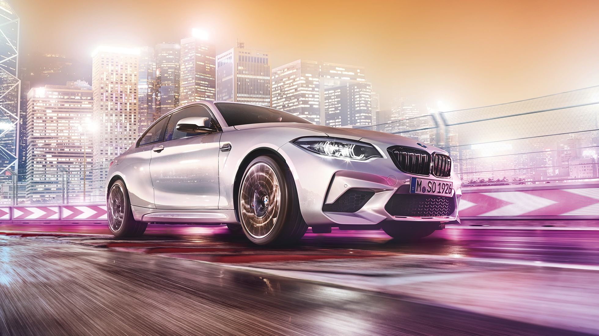 Frontdesign BMW M2 Competition F87 Frontdesign BMW M2 Competition F87 2018 Hockenheim sølv metallic sett skrått forfra