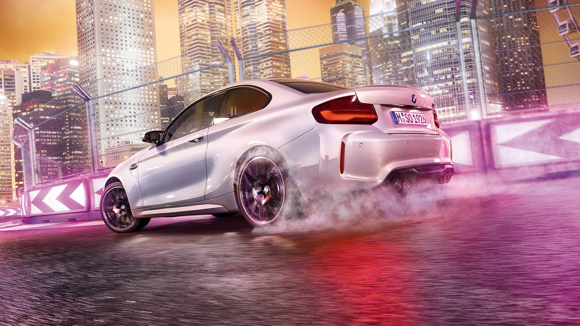 Kjøretøydesign BMW M2 Competition F87 Kjøretøydesign BMW M2 Competition F87 2018 Hockenheim sølv metallic sett skrått bakfra
