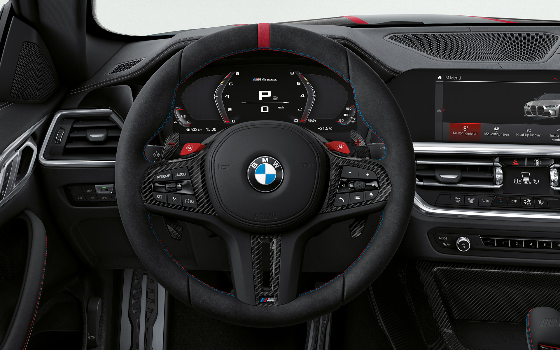 M Alcantara ratt BMW M4 CSL G82 BMW M4 CSL G82 interiør M Alcantara ratt