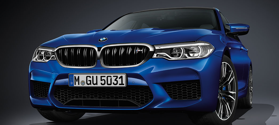 M5 frontdesign. BMW M5 sett forfra.