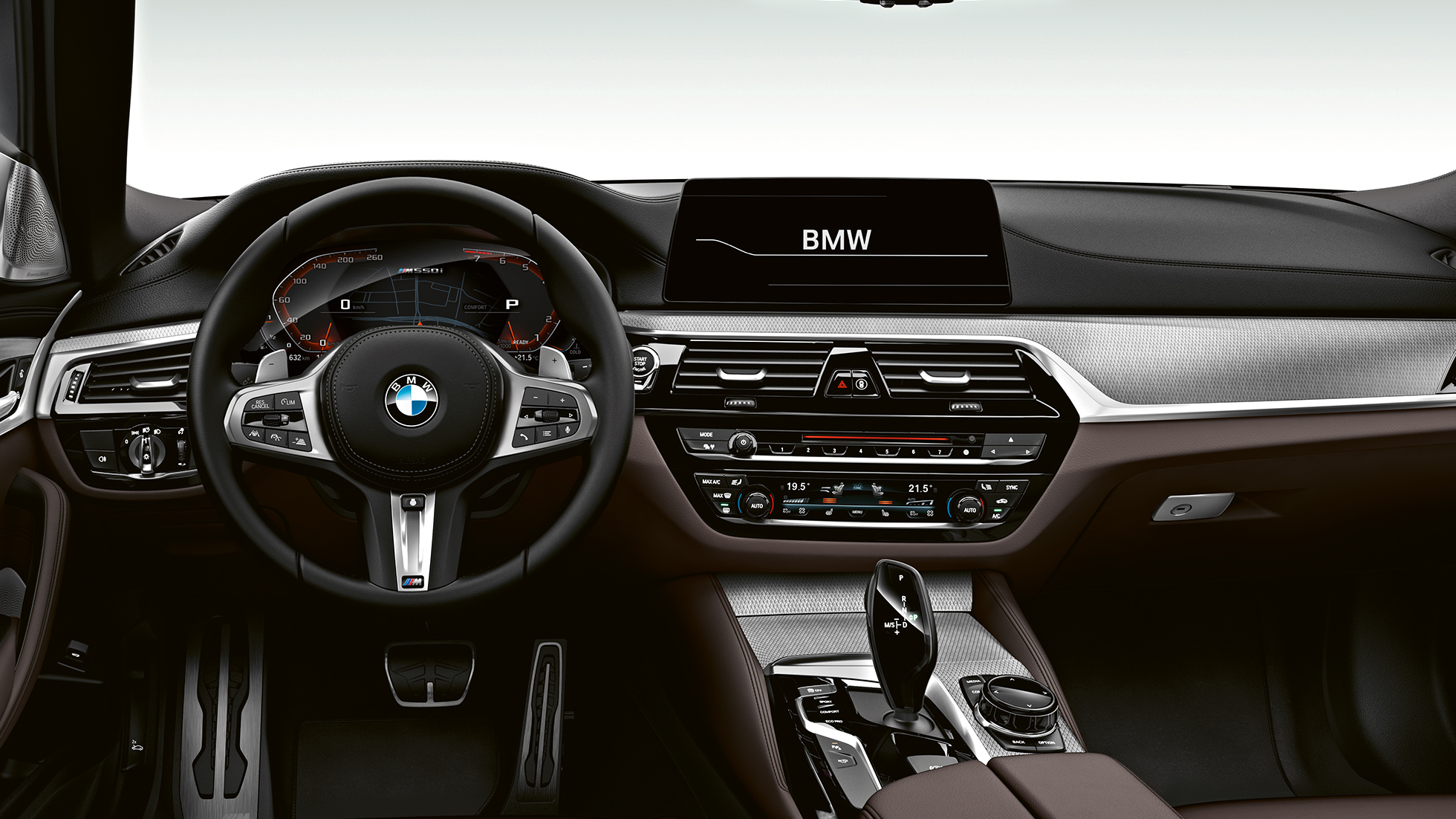Førerplass. BMW M550i og BMW M550d design førerplass.