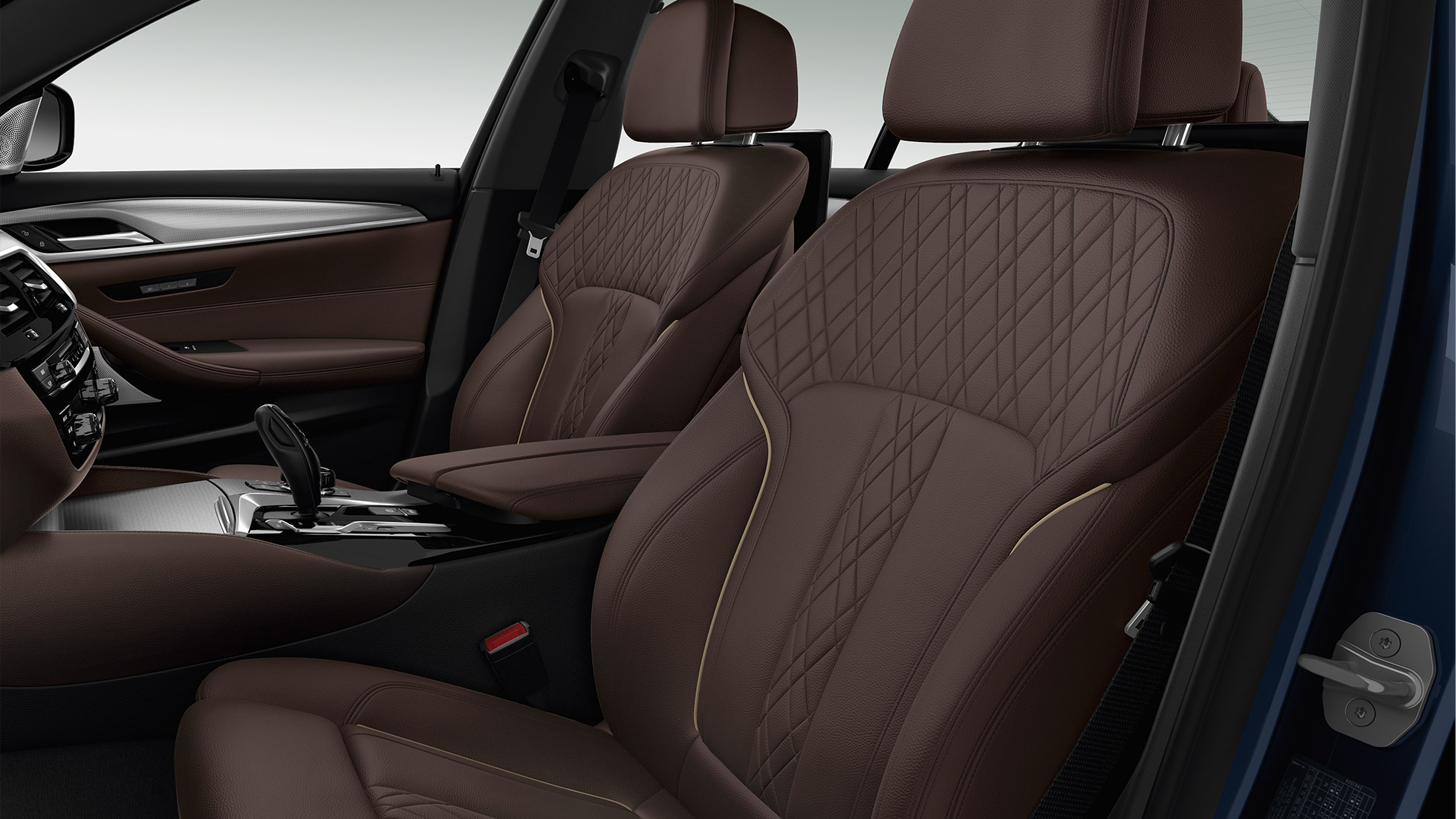 Polstringsutførelser. BMW M550i und BMW M550d design innvendig.
