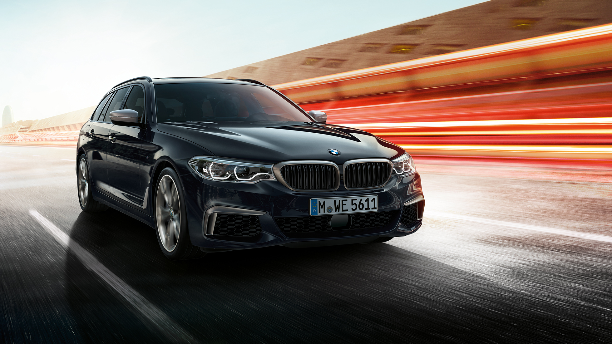 BMW-grill BMW M550d xDrive Touring BMW-grill BMW M550d xDrive Touring G31 Azuritsort metallic næropptak front