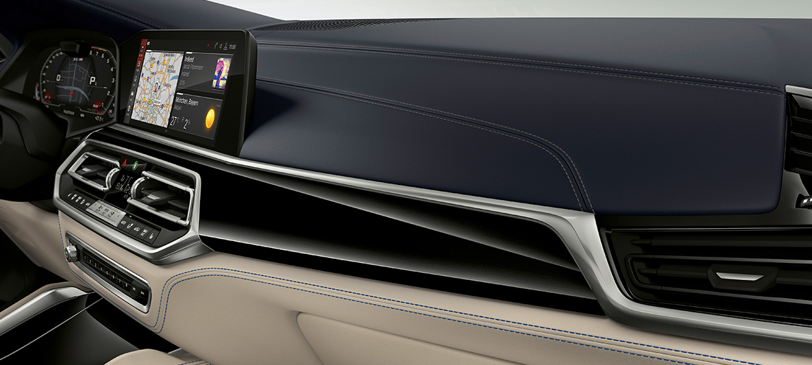 BMW X6 M Individual F96 2020 interiør BMW X6 M F96 2020 interiør interiørlist Individual sort pianolakk