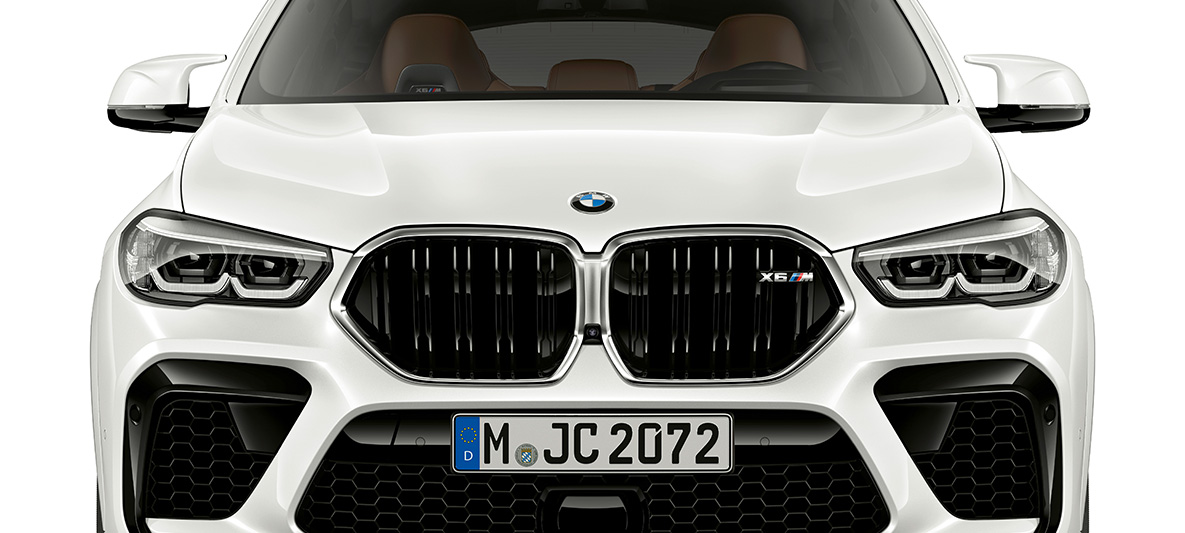 Front BMW X6 M F96 M frontgrill BMW X6 M F96 2020 SUV sett forfra